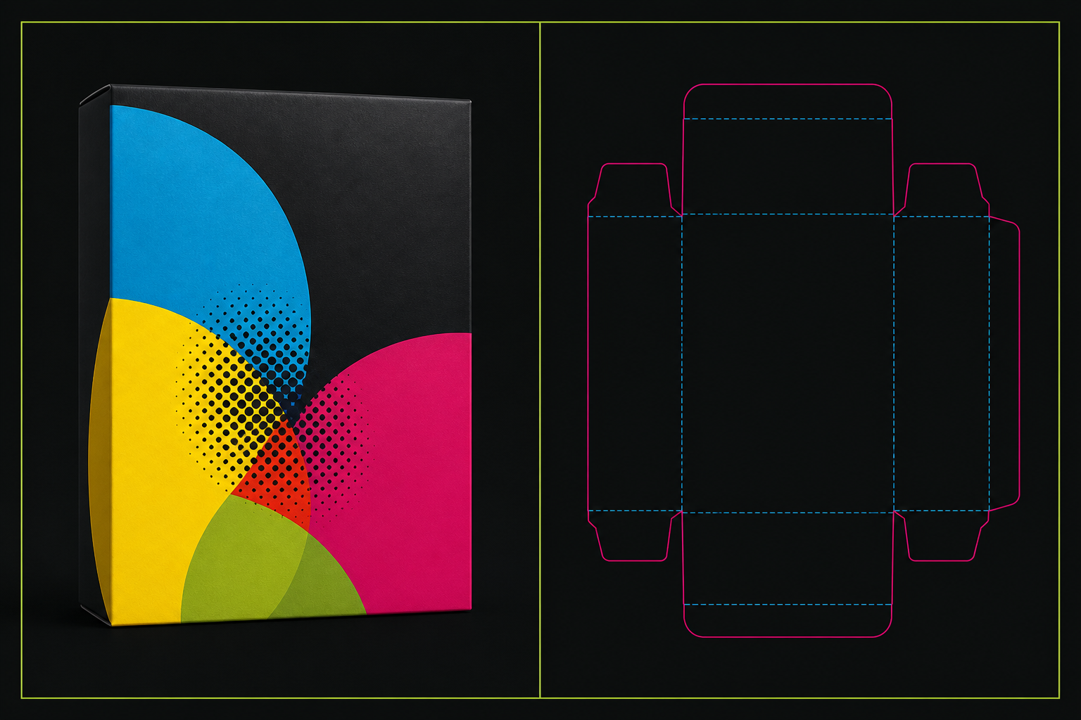 فصل طبقة الجرافيك CMYK وطبقة خط القص في ملف الطباعة